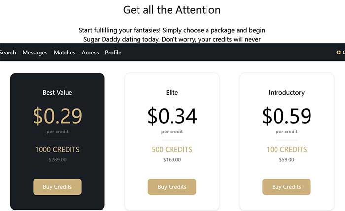 payment options of sugardaddy.ca